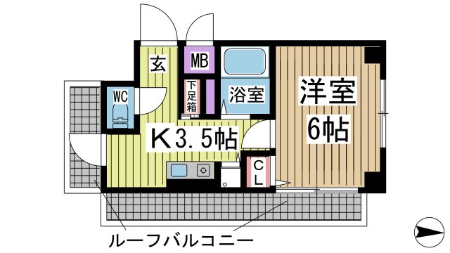 神戸市中央区北長狭通(JR東海道本線(近畿)元町)のマンション賃貸物件 間取画像