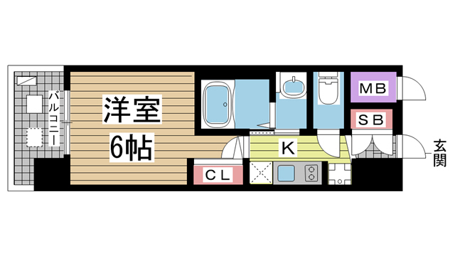 神戸市中央区下山手通(神戸市営地下鉄線大倉山)のマンション賃貸物件 間取画像