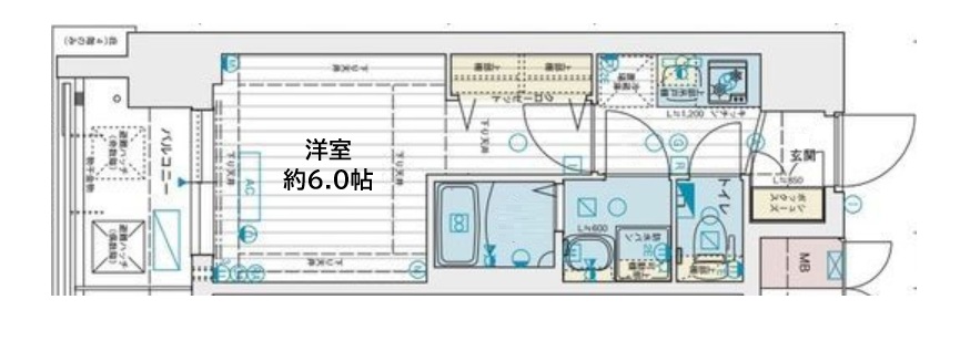 神戸市中央区脇浜町(阪神本線春日野道)のマンション賃貸物件 間取画像