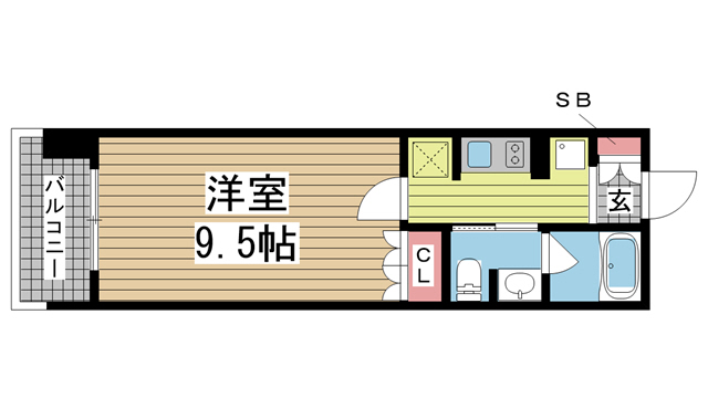 神戸市中央区八幡通(JR東海道本線(近畿)三ノ宮)のマンション賃貸物件 間取画像
