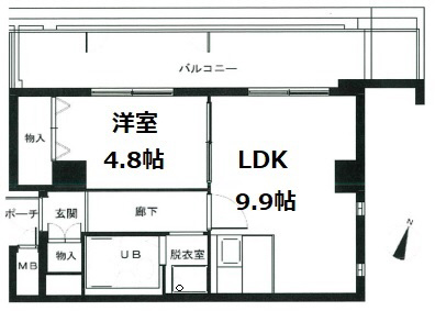 神戸市中央区御幸通(阪神本線神戸三宮)のマンション賃貸物件 間取画像