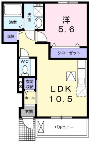 明石市東野町(山陽電鉄線大蔵谷)のアパート賃貸物件 間取画像