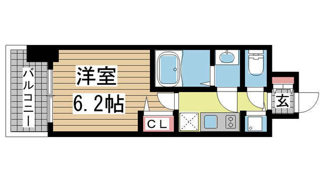 神戸市中央区元町通(JR東海道本線(近畿)神戸)のマンション賃貸物件 間取画像