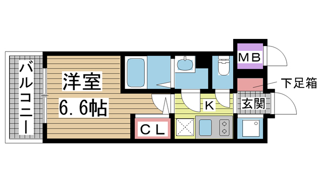神戸市中央区楠町(神戸市営地下鉄線大倉山)のマンション賃貸物件 間取画像