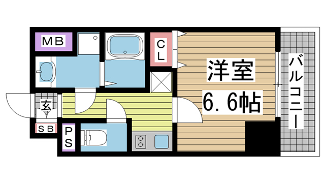 神戸市中央区海岸通(JR東海道本線(近畿)元町)のマンション賃貸物件 間取画像