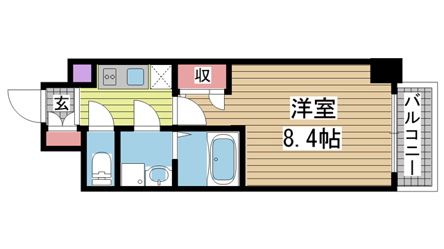 神戸市中央区旭通(JR東海道本線(近畿)三ノ宮)のマンション賃貸物件 間取画像