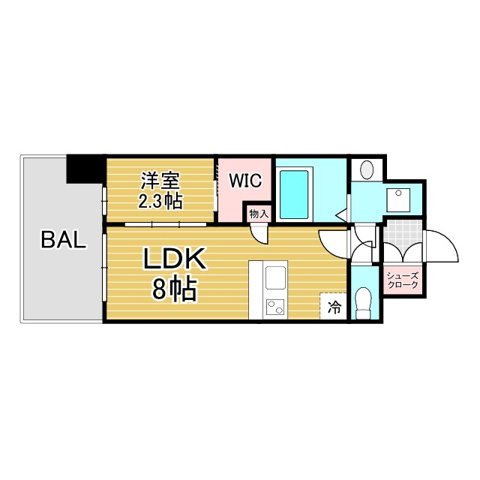 神戸市中央区北長狭通(JR東海道本線(近畿)元町)のマンション賃貸物件 間取画像
