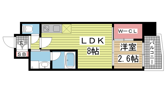 神戸市中央区海岸通(JR東海道本線(近畿)元町)のマンション賃貸物件 間取画像