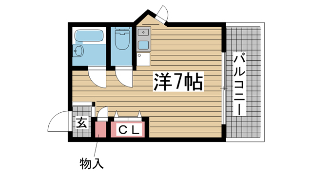 神戸市中央区国香通(阪急神戸線春日野道)のマンション賃貸物件 間取画像