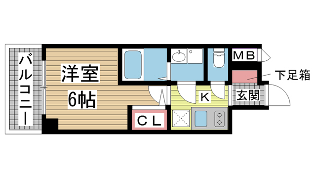 神戸市中央区楠町(神戸市営地下鉄線大倉山)のマンション賃貸物件 間取画像