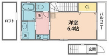 神戸市長田区腕塚町(JR山陽本線新長田)のアパート賃貸物件 間取画像