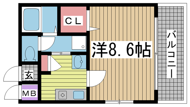 神戸市兵庫区松本通(神戸市営地下鉄線湊川公園)のマンション賃貸物件 間取画像