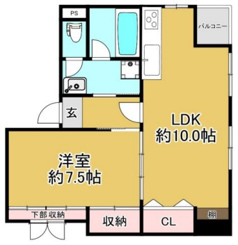 神戸市中央区旭通(JR東海道本線(近畿)三ノ宮)のマンション賃貸物件 間取画像