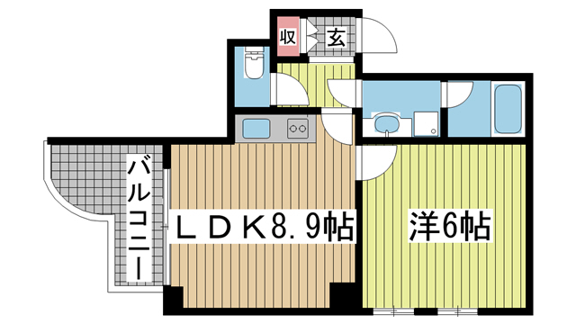 神戸市中央区浜辺通(JR東海道本線(近畿)三ノ宮)のマンション賃貸物件 間取画像