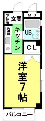 神戸市長田区浪松町(JR山陽本線鷹取)のマンション賃貸物件 間取画像