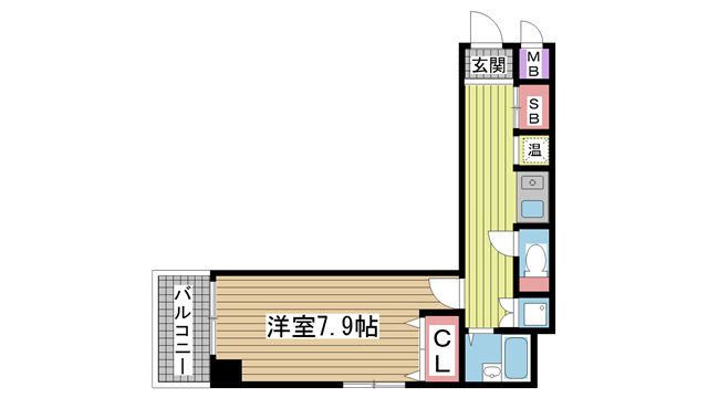 神戸市中央区下山手通(JR東海道本線(近畿)元町)のマンション賃貸物件 間取画像