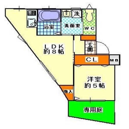 神戸市長田区平和台町(山陽電鉄線板宿)のアパート賃貸物件 間取画像