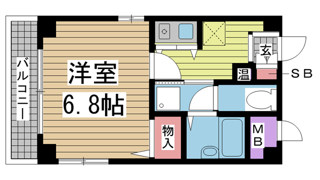 神戸市中央区海岸通(JR東海道本線(近畿)元町)のマンション賃貸物件 間取画像