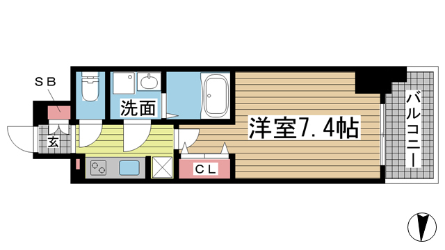 神戸市中央区花隈町(JR東海道本線(近畿)元町)のマンション賃貸物件 間取画像