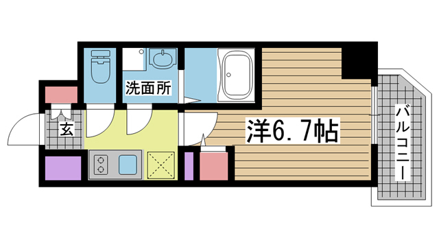 神戸市中央区相生町(JR東海道本線(近畿)神戸)のマンション賃貸物件 間取画像