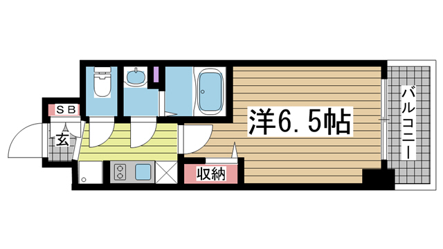 神戸市中央区相生町(JR東海道本線(近畿)神戸)のマンション賃貸物件 間取画像