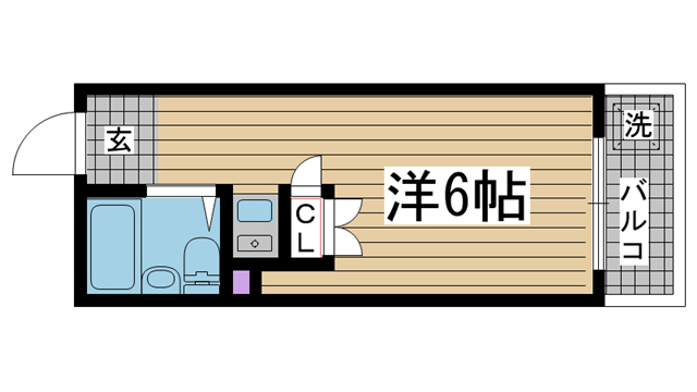 神戸市中央区琴ノ緒町(JR東海道本線(近畿)三ノ宮)のマンション賃貸物件 間取画像