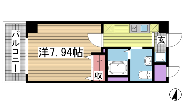 神戸市長田区北町(神戸高速線高速長田)のマンション賃貸物件 間取画像