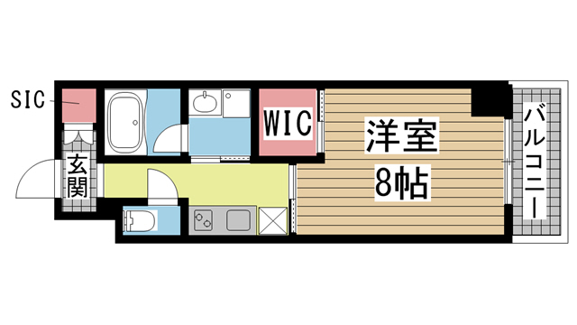 神戸市中央区生田町(JR東海道本線(近畿)三ノ宮)のマンション賃貸物件 間取画像
