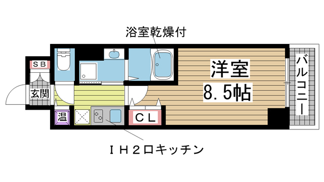 神戸市中央区磯辺通(JR東海道本線(近畿)三ノ宮)のマンション賃貸物件 間取画像