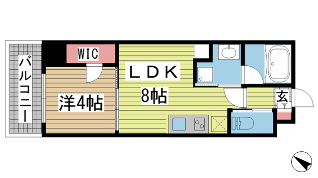神戸市兵庫区西多聞通(JR東海道本線(近畿)神戸)のマンション賃貸物件 間取画像