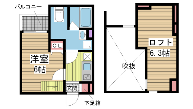 神戸市須磨区中島町(JR山陽本線須磨海浜公園)のアパート賃貸物件 間取画像