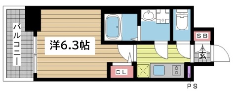 神戸市中央区吾妻通(阪急神戸線春日野道)のマンション賃貸物件 間取画像