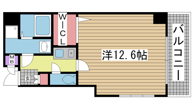 神戸市中央区橘通(JR東海道本線(近畿)神戸)のマンション賃貸物件 間取画像