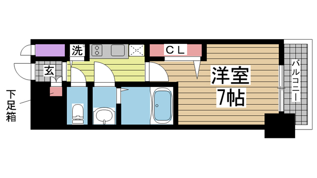 神戸市中央区御幸通(阪神本線神戸三宮)のマンション賃貸物件 間取画像