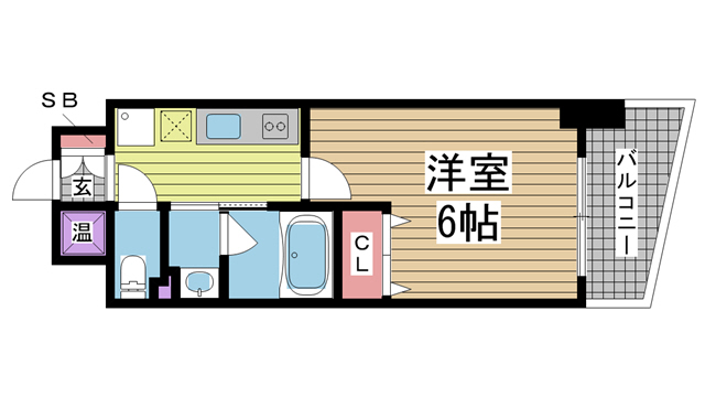 神戸市中央区相生町(JR東海道本線(近畿)神戸)のマンション賃貸物件 間取画像