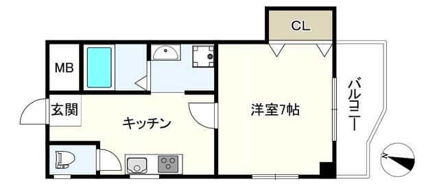 神戸市中央区元町通(神戸高速線花隈)のマンション賃貸物件 間取画像