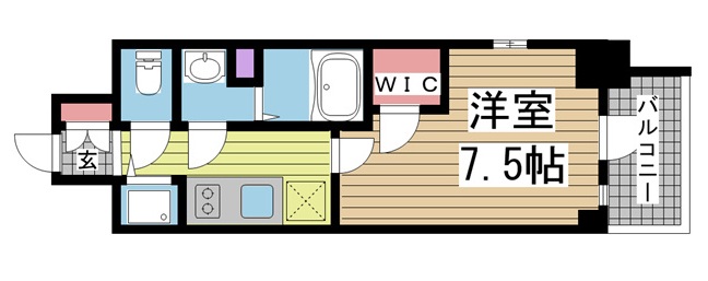神戸市中央区中町通(JR東海道本線(近畿)神戸)のマンション賃貸物件 間取画像