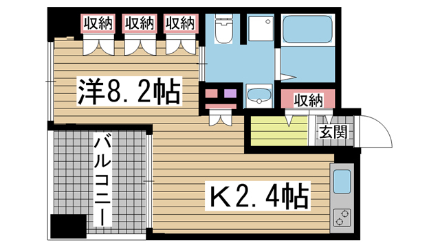神戸市中央区中山手通(JR東海道本線(近畿)三ノ宮)のマンション賃貸物件 間取画像