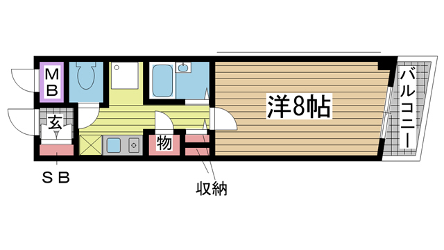 神戸市中央区中山手通(神戸市営地下鉄線三宮)のマンション賃貸物件 間取画像