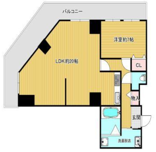 神戸市中央区御幸通(阪神本線神戸三宮)のマンション賃貸物件 間取画像