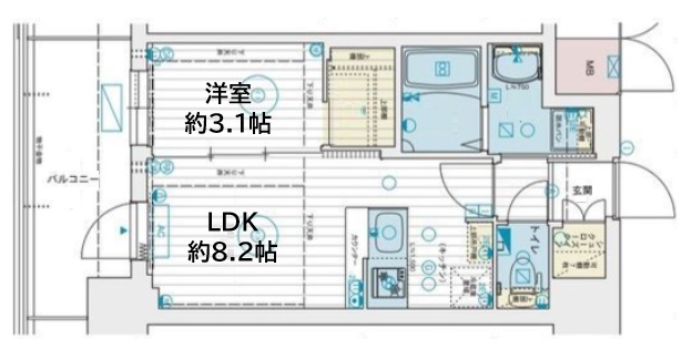 神戸市中央区脇浜町(阪神本線春日野道)のマンション賃貸物件 間取画像