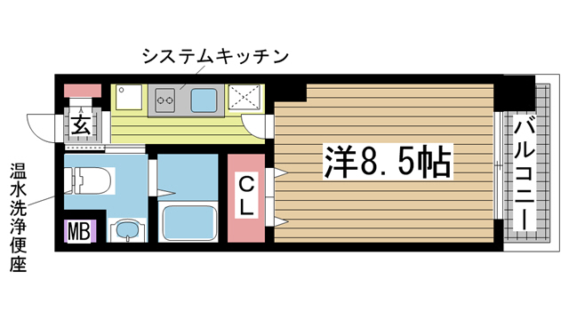 神戸市中央区元町通(JR東海道本線(近畿)元町)のマンション賃貸物件 間取画像