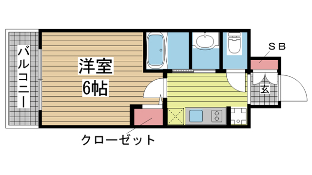 神戸市中央区下山手通(神戸市営地下鉄線大倉山)のマンション賃貸物件 間取画像