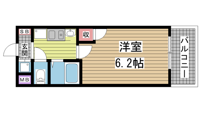 神戸市中央区生田町(JR東海道本線(近畿)三ノ宮)のマンション賃貸物件 間取画像