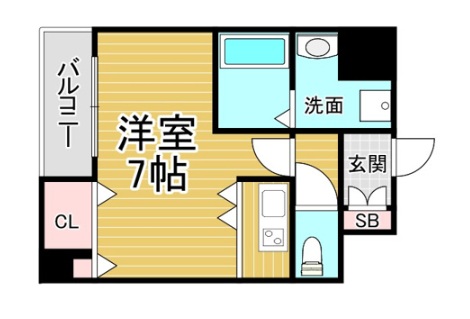 神戸市兵庫区福原町(JR東海道本線(近畿)神戸)のマンション賃貸物件 間取画像