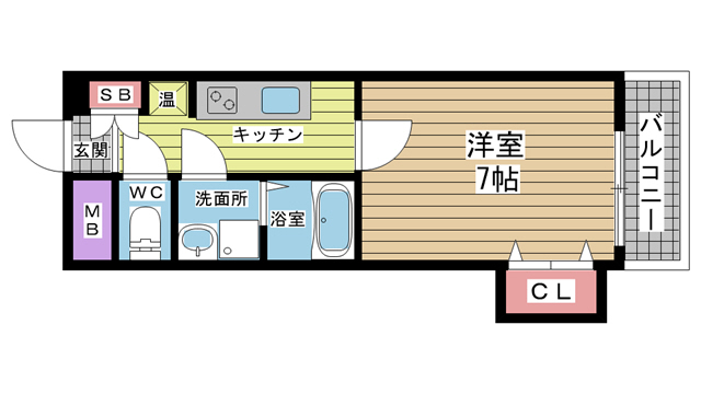 神戸市兵庫区入江通(JR山陽本線兵庫)のマンション賃貸物件 間取画像