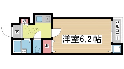 神戸市灘区将軍通(阪急神戸線六甲)のアパート賃貸物件 間取画像