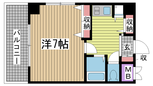 神戸市中央区下山手通(神戸市営地下鉄線大倉山)のマンション賃貸物件 間取画像