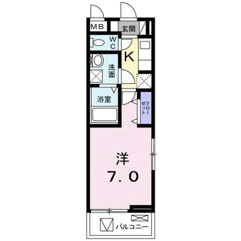 西宮市上ケ原四番町(阪急今津線門戸厄神)のアパート賃貸物件 間取画像