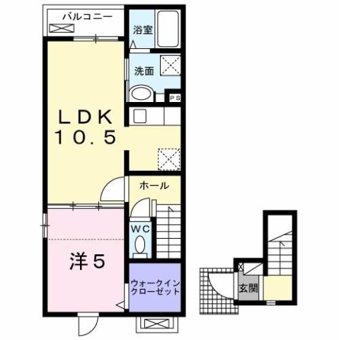 明石市別所町(JR山陽本線西明石)のアパート賃貸物件 間取画像